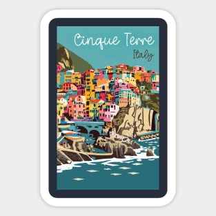 A Vintage Travel Art of Cinque Terre - Italy Sticker